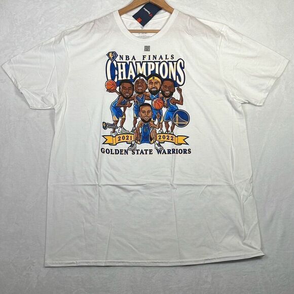 Golden State Warriors cartoon team portrait NBA Finals T-Shirt -NWT Men 2X-Large - Picture 2 of 6